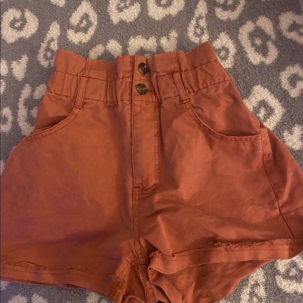 Red/Orange-ish corduroy shorts
